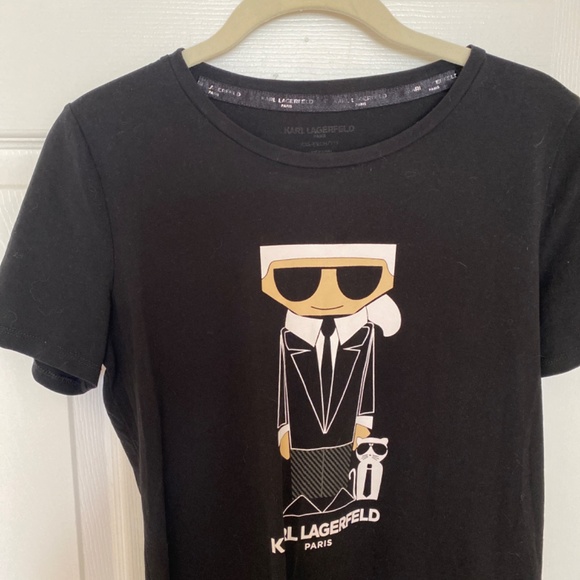 Karl Lagerfeld Paris Black Tee Shirt - Picture 3 of 4